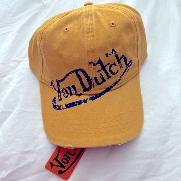 NWT Von Dutch distressed mustard yellow hat - Picture 1 of 10